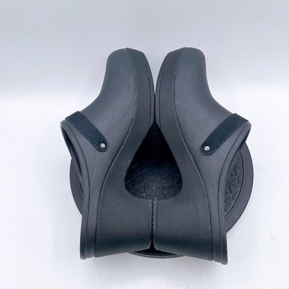 Crocs Shoes Black Rubber Low Heel Open Back Slip On Sarah Clog Mule Womens Sz 10 - Picture 4 of 9